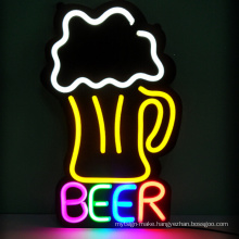Custom 3d led neon sign bar beer neon tube logo signage decoration wall mounted